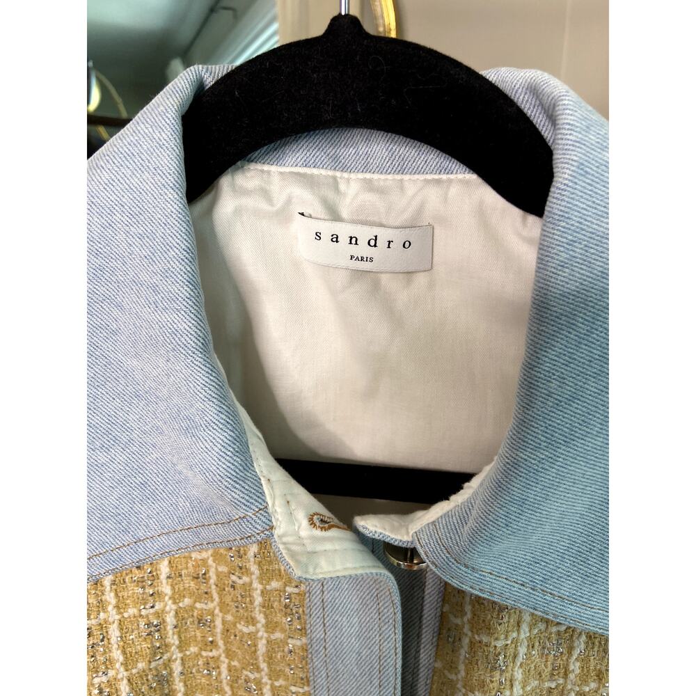 Sandro Beige and Blue Checkered Maxi Dress - Picture 3 of 7